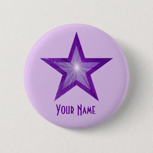 Macaron Rond 5 Cm Bouton Purple Star 'Your Name' violet pâle