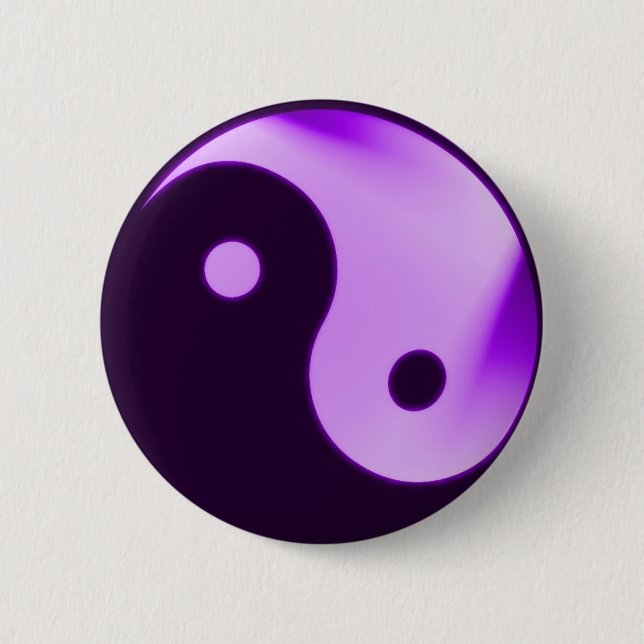 Macaron Rond 5 Cm Bouton Purple Yin yang (Devant)
