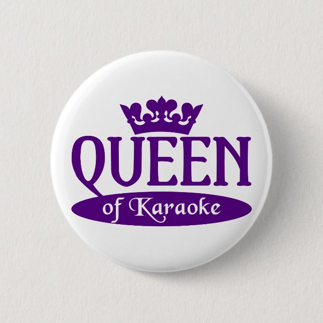 Macaron Rond 5 Cm Bouton Queen of Karaoke (Devant)