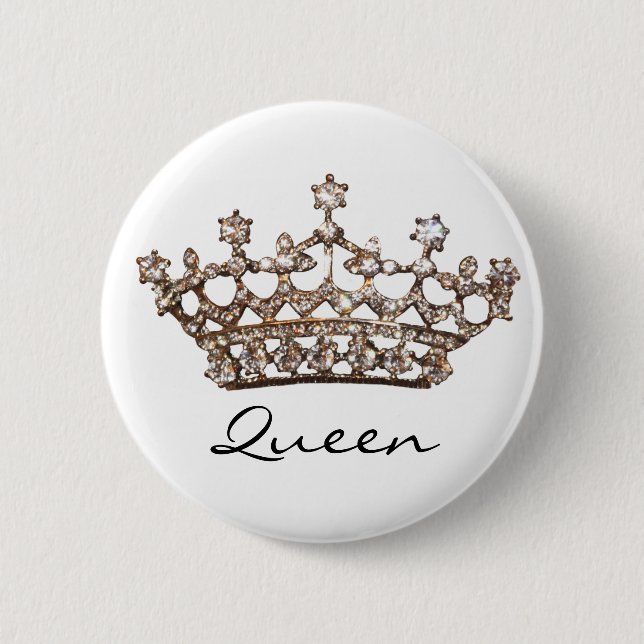 Macaron Rond 5 Cm Bouton Queen Tiara Gem (Devant)
