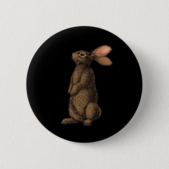 Macaron Rond 5 Cm Bouton Rabbit (Devant)