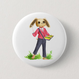 Macaron Rond 5 Cm Bouton Rabbit musicien