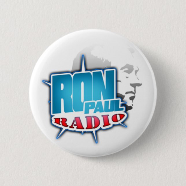 Macaron Rond 5 Cm Bouton radio de Ron Paul (Devant)