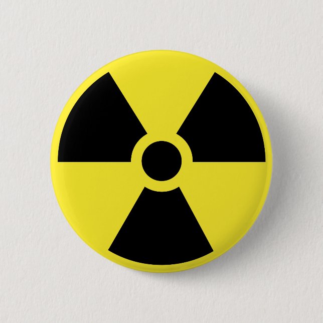 Macaron Rond 5 Cm Bouton radioactif de symbole (Devant)