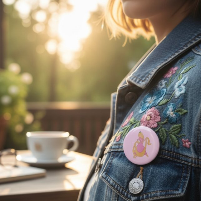 Macaron Rond 5 Cm Bouton Raiponce (Créateur téléchargé)