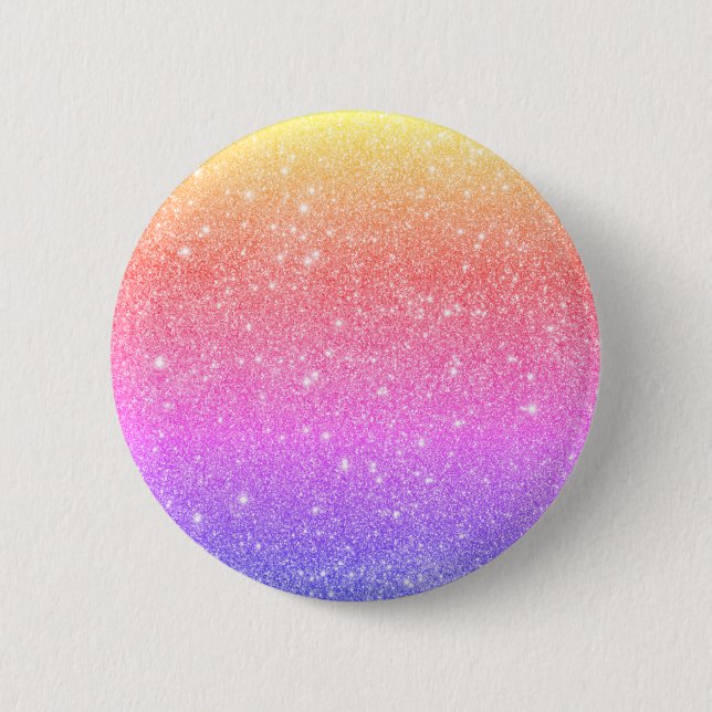 Macaron Rond 5 Cm Bouton reflet Parties scintillant arc-en-ciel mode (Devant)