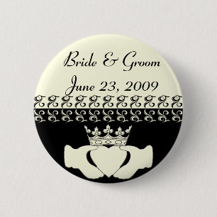 Macaron Rond 5 Cm Bouton réglé par faire-part de mariage de Cladda