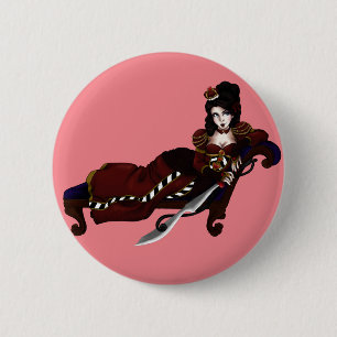 Macaron Rond 5 Cm Bouton Reine des Coeurs
