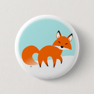 Macaron Rond 5 Cm Bouton Renard rouge