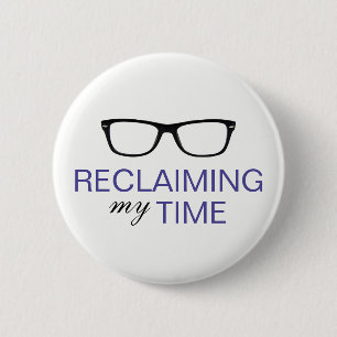 Macaron Rond 5 Cm Bouton "reprenant mon temps" (grand)