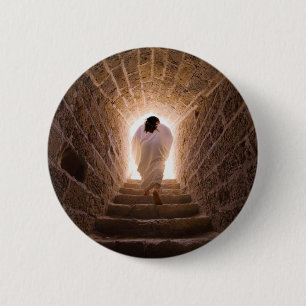 Macaron Rond 5 Cm Bouton Résurrection de Jésus Christ