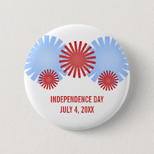 Macaron Rond 5 Cm Bouton Retro Fireworks