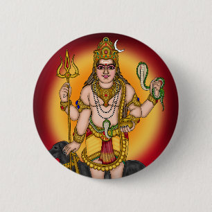 Macaron Rond 5 Cm Bouton Rétro Seigneur Bhairava