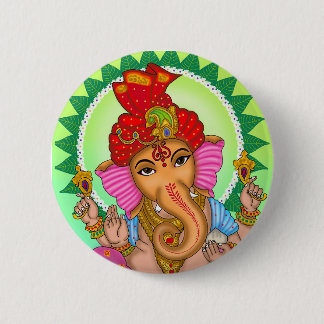 Macaron Rond 5 Cm Bouton rétro vintage de Lord Ganesha