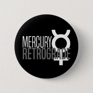Macaron Rond 5 Cm Bouton rétrograde de Glyph de Mercury