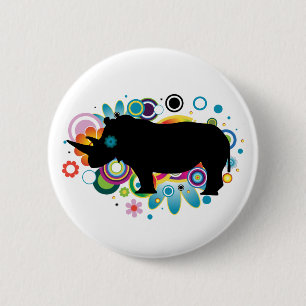 Macaron Rond 5 Cm Bouton Rhino Abstrait