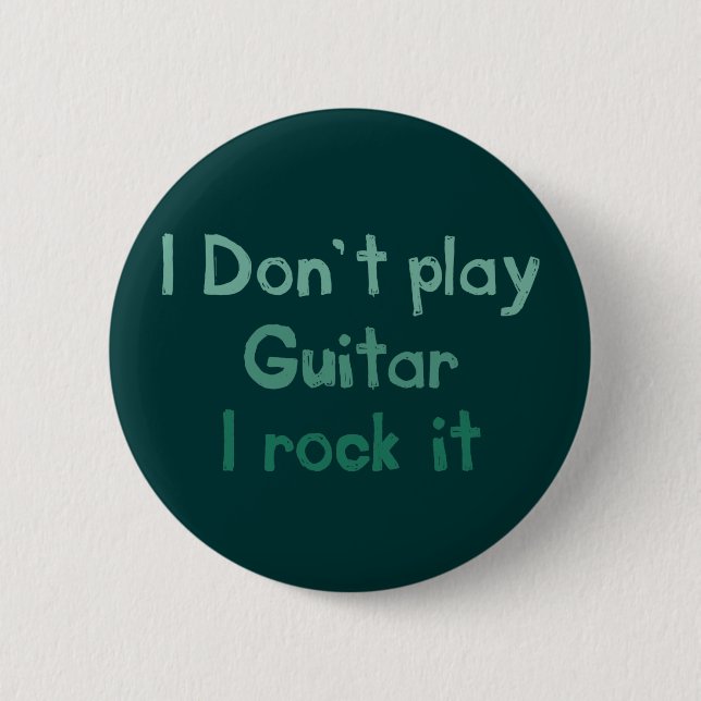Macaron Rond 5 Cm Bouton Rock de guitare (Devant)