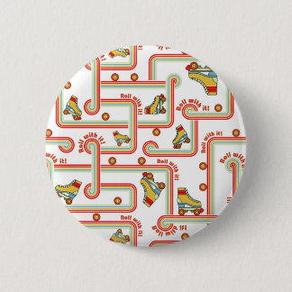 Macaron Rond 5 Cm Bouton rond à motif de patin à roulettes rétro