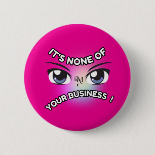 Macaron Rond 5 Cm Bouton rond : Aucun de vous (magenta)