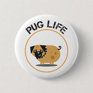 Macaron Rond 5 Cm Bouton rond carlin de la vie de chien