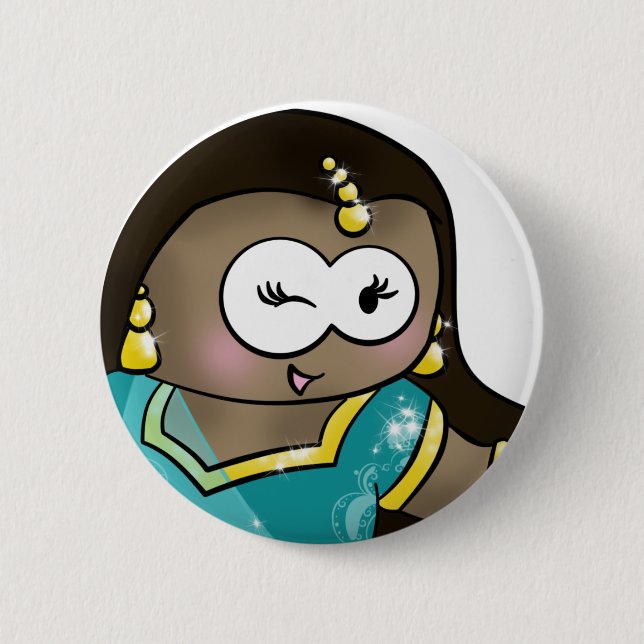 Macaron Rond 5 Cm bouton rond de bollywood (Devant)
