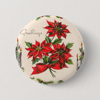 Macaron Rond 5 Cm Bouton rond de Bonnes Fêtes vintages