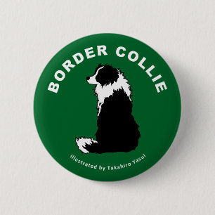 Macaron Rond 5 Cm Bouton rond de border collie