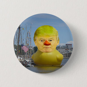 Macaron Rond 5 Cm Bouton rond de canard jaune Donald Trump en caoutc