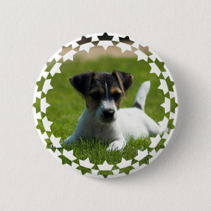 Macaron Rond 5 Cm Bouton rond de chiot de Jack Russell