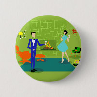 Bouton rond de couples modernes de la moitié du