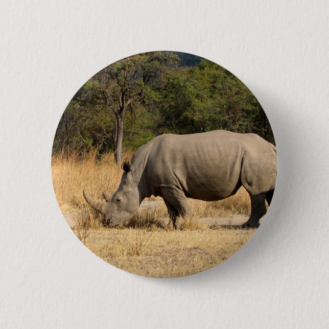 Macaron Rond 5 Cm Bouton rond de famille de rhinocéros (Devant)