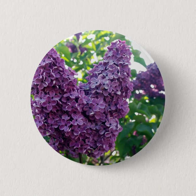 Macaron Rond 5 Cm Bouton rond de lilas pourpres (Devant)