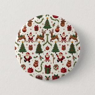 Macaron Rond 5 Cm Bouton rond de Noël Vintage