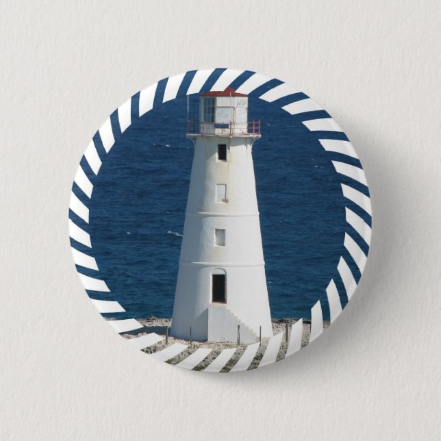 Macaron Rond 5 Cm Bouton rond de phare nautique (Devant)