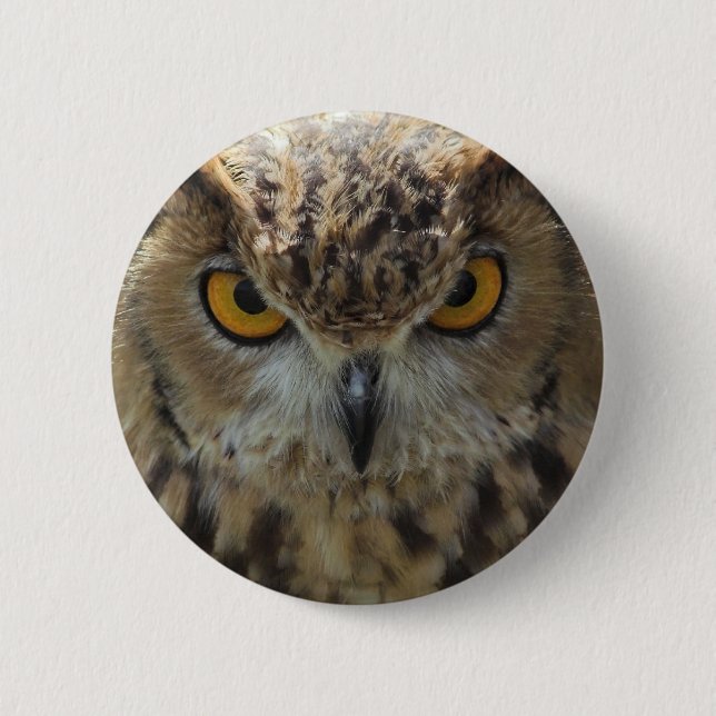 Macaron Rond 5 Cm Bouton rond de photo de hibou (Devant)