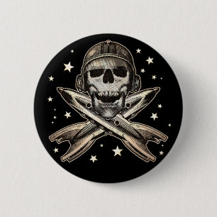 Macaron Rond 5 Cm Bouton rond de pirate de l'espace