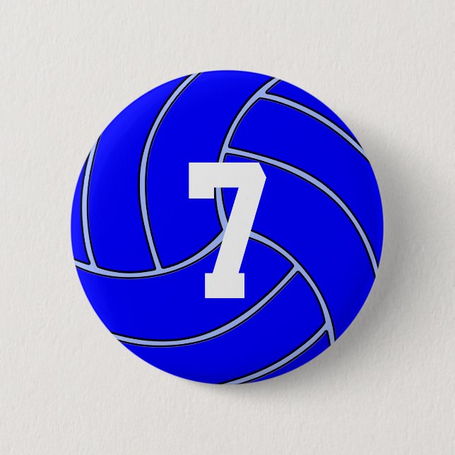 Macaron Rond 5 Cm Bouton rond de volley-ball bleu JERSEY PERSONNALIS (Devant)
