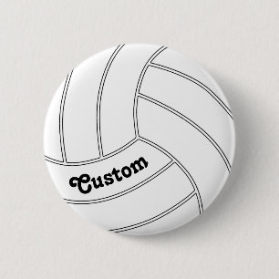 Macaron Rond 5 Cm Bouton rond de volley-ball PERSONNALISABLE