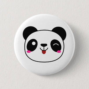Macaron Rond 5 Cm Bouton rond d'Emoji de panda