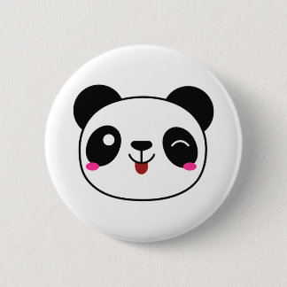 Macaron Rond 5 Cm Bouton rond d'Emoji de panda