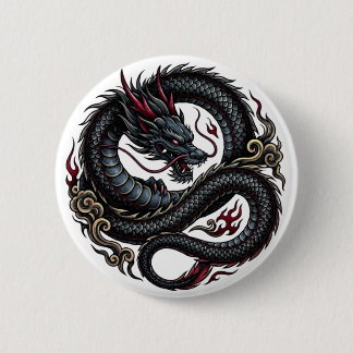 Macaron Rond 5 Cm Bouton Rond Dragon de Feu Féroce 🐉🔥 FantasyButto