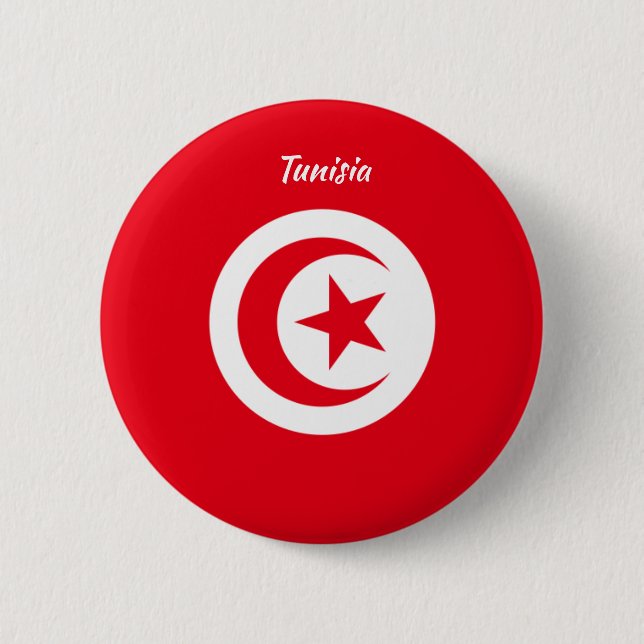 Macaron Rond 5 Cm Bouton rond Drapeau tunisien (Devant)