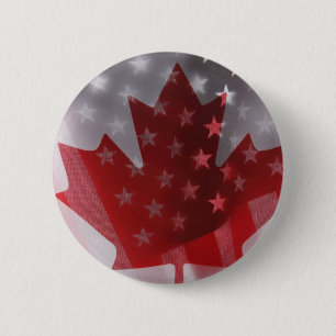 Macaron Rond 5 Cm Bouton rond drapeaux américains et canadiens