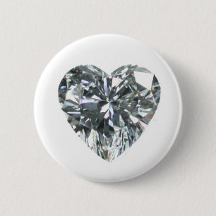 Macaron Rond 5 Cm Bouton rond du coeur de diamant