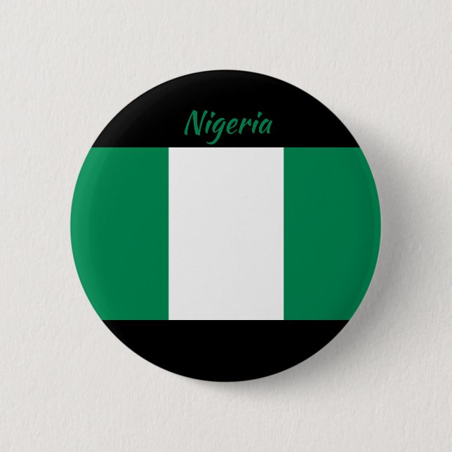 Macaron Rond 5 Cm Bouton rond du drapeau du Nigeria (Devant)