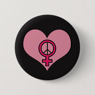 Macaron Rond 5 Cm Bouton rond féministe de coeur de protestation de
