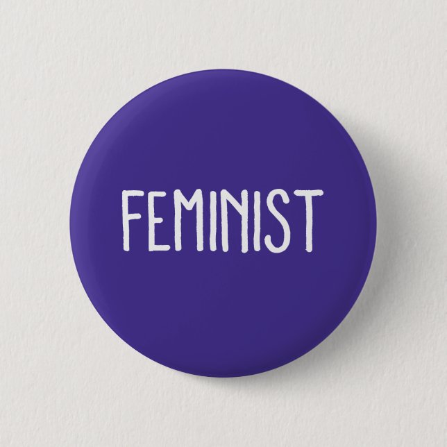 Macaron Rond 5 Cm Bouton rond féministe pourpre (Devant)