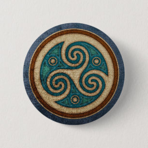 Macaron Rond 5 Cm Bouton rond foncé de Triskele