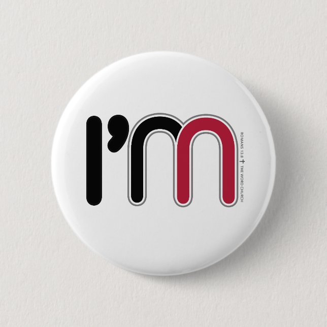 Macaron Rond 5 Cm Bouton rond "I'm In" (Devant)