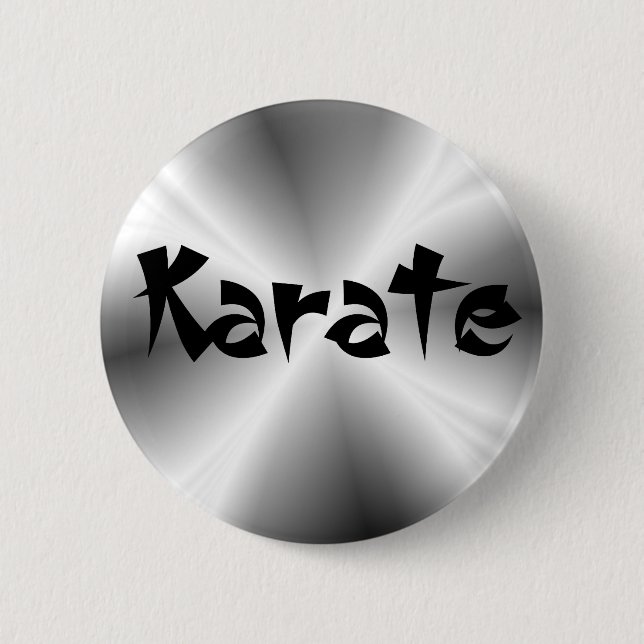 Macaron Rond 5 Cm Bouton rond Karate Argent Faux (Devant)